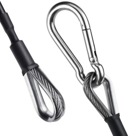 TOBWOLF 2PCS 10 Gym Extension Cable, Fitness Extension Rope Attachments Compatible with Home Gym Accessories, Replacement Gym Cables Machine Extension for LAT/Tricep Pull Down, Leg Extensions Machine