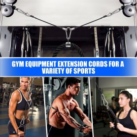 TOBWOLF 2PCS 10 Gym Extension Cable, Fitness Extension Rope Attachments Compatible with Home Gym Accessories, Replacement Gym Cables Machine Extension for LAT/Tricep Pull Down, Leg Extensions Machine