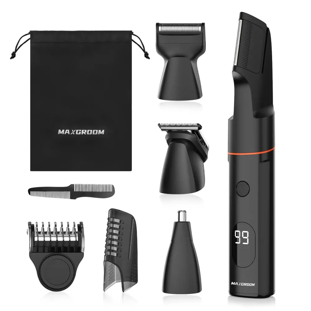 MAXGROOM Manscape Body Hair Trimmer for Men, Waterproof Pubic, Groin & Ball Shaver, No-Nick Mens Grooming Kit with LED Display, Type-C USB Rechargeable, Guide Comb & Travel Lock MAXGROOM Manscape Body Hair Trimmer for Men, Waterproof Pubic, Groin & Ball Shaver, No-Nick Mens Grooming Kit with LED Display, Type-C USB Rechargeable, Guide Comb & Travel Lock