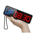 ANJANK Small Portable Gym Timer Clock, Strong Magnet, Workout Interval Timer with Powerful Battery, Stopwatch, Remote Control, Adjustable Brightness, Fitness Digital Timer for Home/Garage/Boxing