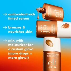e.l.f. SKIN Bronzing Drops, Liquid Bronzer For Face & Skin, Creates A Sun-Kissed Glow, Infused With Vitamin E, Vegan & Cruelty-Free, Rose Gold e.l.f. SKIN Bronzing Drops, Liquid Bronzer For Face & Skin, Creates A Sun-Kissed Glow, Infused With Vitamin E, Vegan & Cruelty-Free, Rose Gold