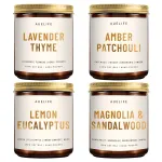 4 Pack Scented Candles Set | Scented Candles for Home, Candle Gifts for Women Men, Soy Candle for Home, Aromatherapy Gift of Amber Patchouli/Lemon Eucalyptus/Lavender/Sandalwood