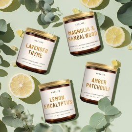 4 Pack Scented Candles Set | Scented Candles for Home, Candle Gifts for Women Men, Soy Candle for Home, Aromatherapy Gift of Amber Patchouli/Lemon Eucalyptus/Lavender/Sandalwood 4 Pack Scented Candles Set | Scented Candles for Home, Candle Gifts for Women Men, Soy Candle for Home, Aromatherapy Gift of Amber Patchouli/Lemon Eucalyptus/Lavender/Sandalwood