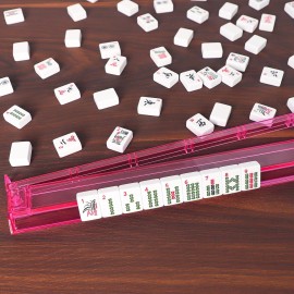 ZGME American Mahjong Set,166 White Tiles with Red Bag and Accessories,4 All-in-One Mahjong Racks with Pushers,Complete Western Mahjong Set ZGME American Mahjong Set,166 White Tiles with Red Bag and Accessories,4 All-in-One Mahjong Racks with Pushers,Complete Western Mahjong Set