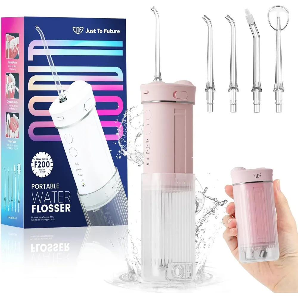 Portable Mini Water Dental Flosser for Teeth Cleaning Pick,Travel Oral Irrigator with Telescopic Water Tank,4 Modes and Waterproof Design-Perfect for Braces,Bridges,Home&Travel Dental Care Portable Mini Water Dental Flosser for Teeth Cleaning Pick,Travel Oral Irrigator with Telescopic Water Tank,4 Modes and Waterproof Design-Perfect for Braces,Bridges,Home&Travel Dental Care