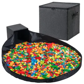 AINIYNM Toy Storage Organizer and Play Mat 13 Basket for Building Bricks Collapsible Storage Box for Kids Nonwoven Fabric Organizer Cube Bin