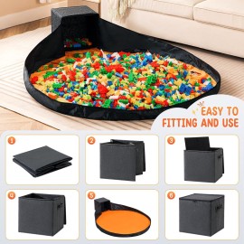 AINIYNM Toy Storage Organizer and Play Mat 13 Basket for Building Bricks Collapsible Storage Box for Kids Nonwoven Fabric Organizer Cube Bin