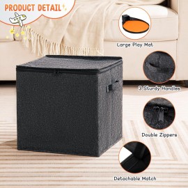 AINIYNM Toy Storage Organizer and Play Mat 13 Basket for Building Bricks Collapsible Storage Box for Kids Nonwoven Fabric Organizer Cube Bin