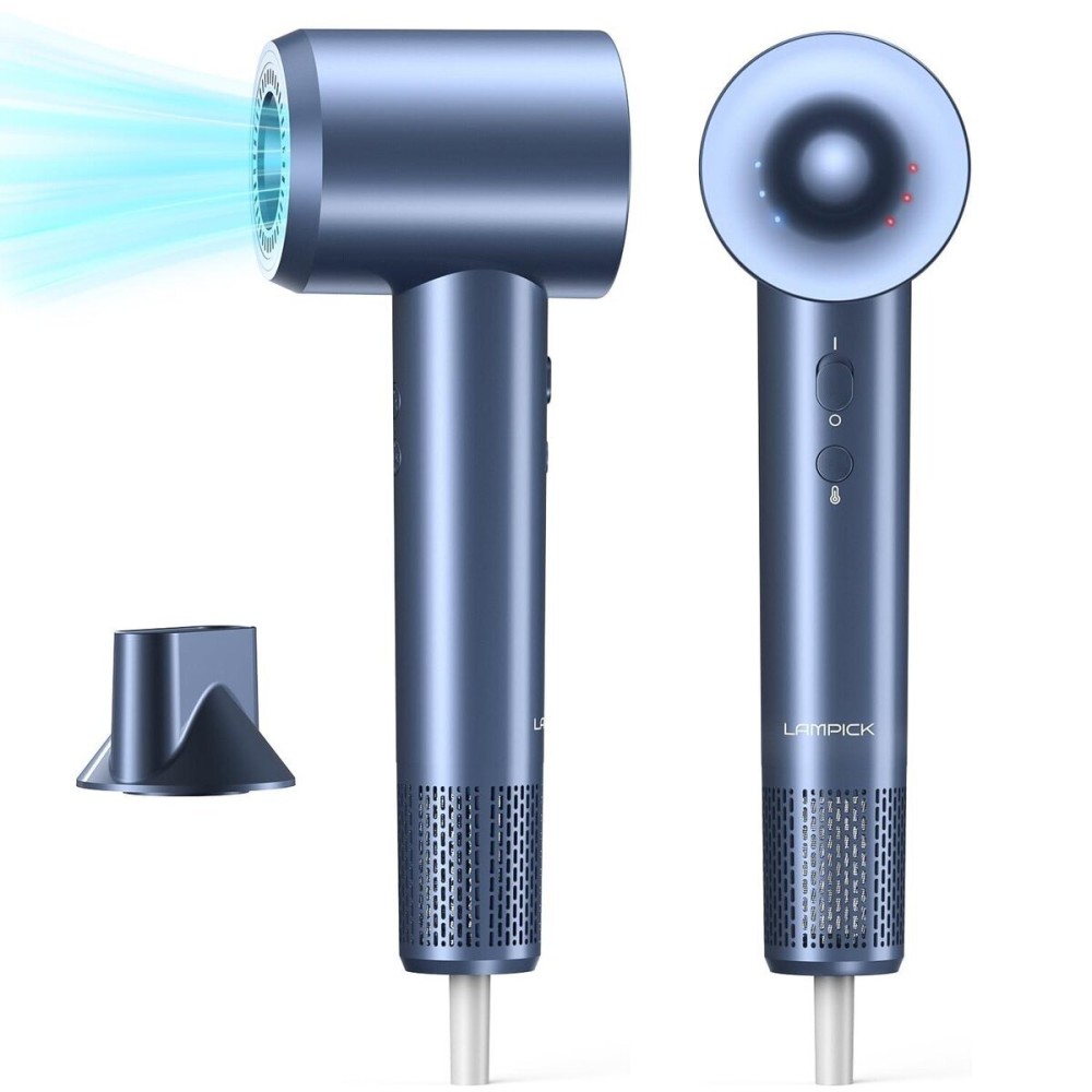 LAMPICK Hair Dryer, Ionic Blow Dryer, Professional High-Speed Hairdryer with 150,000 RPM Motor for Fast Drying, 5 Temps/3 Speeds Lightweight Hairdryer with Magnetic Nozzle for Home Travel Women Man LAMPICK Hair Dryer, Ionic Blow Dryer, Professional High-Speed Hairdryer with 150,000 RPM Motor for Fast Drying, 5 Temps/3 Speeds Lightweight Hairdryer with Magnetic Nozzle for Home Travel Women Man