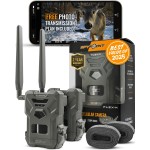 SPYPOINT Flex-M Twin Pack Cellular Trail Cameras - Best Hunting Accessories, No WiFi Needed, GPS, Night Vision, Dual-Sim LTE, IP65 Water-Resistant Game Camera, 28MP Photos, 720p Videos + Sound (2)