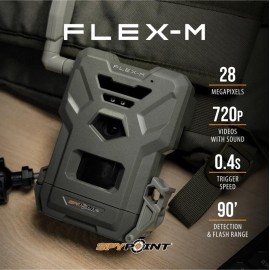 SPYPOINT Flex-M Twin Pack Cellular Trail Cameras - Best Hunting Accessories, No WiFi Needed, GPS, Night Vision, Dual-Sim LTE, IP65 Water-Resistant Game Camera, 28MP Photos, 720p Videos + Sound (2)