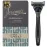 Jeremy\'s Razors for Men: Precision 5 Blade Razor - Stainless Blades, Lubricating Strip, Precision Trimmer - Men\'s Shaving Essentials Kit, Travel Shaver Face Body Head Shavers (1 Razor 1 Cartridge)