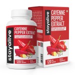 StayAlive Cayenne Pepper Capsules 960mg Super Extract with Ginger, Garlic, Turmeric, Beet Root, Black Pepper, 120 Cayenne Capsules, Support Cardiovascular & Immune System, Capsaicin Supplement Pills