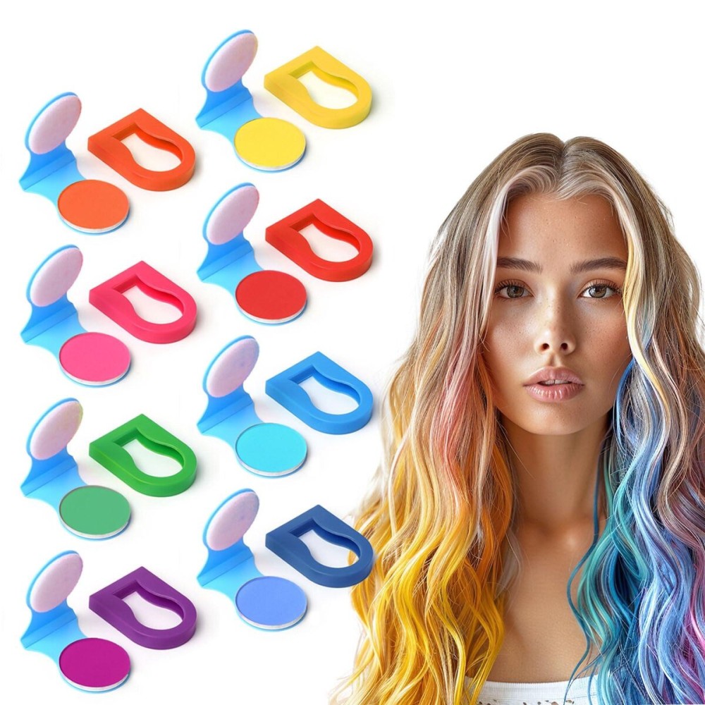 8 Colors Temporary Hair Chalk Hair Dye For Girls Kids Adults, Washable Hair Color Makeup For Sport Events Halloween Christmas Birthday Cosplay Festivals Hair DIY Party 8 Colors Temporary Hair Chalk Hair Dye For Girls Kids Adults, Washable Hair Color Makeup For Sport Events Halloween Christmas Birthday Cosplay Festivals Hair DIY Party