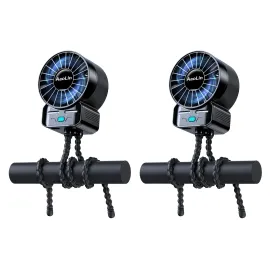 2 Pack Multifunctional Portable Stroller Fan 4 Spe..