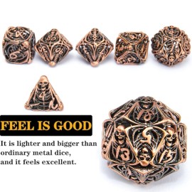 Metal Skull Dice Set Hollow Multi-Sided Dungeons & Dragons Dice 7CPS Role-Playing Dice Set with Flannel Bag Suitable for D&D Board Game Cards(Antique red Copper) Metal Skull Dice Set Hollow Multi-Sided Dungeons & Dragons Dice 7CPS Role-Playing Dice Set with Flannel Bag Suitable for D&D Board Game Cards(Antique red Copper)