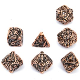 Metal Skull Dice Set Hollow Multi-Sided Dungeons & Dragons Dice 7CPS Role-Playing Dice Set with Flannel Bag Suitable for D&D Board Game Cards(Antique red Copper) Metal Skull Dice Set Hollow Multi-Sided Dungeons & Dragons Dice 7CPS Role-Playing Dice Set with Flannel Bag Suitable for D&D Board Game Cards(Antique red Copper)