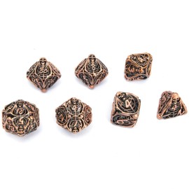 Metal Skull Dice Set Hollow Multi-Sided Dungeons & Dragons Dice 7CPS Role-Playing Dice Set with Flannel Bag Suitable for D&D Board Game Cards(Antique red Copper) Metal Skull Dice Set Hollow Multi-Sided Dungeons & Dragons Dice 7CPS Role-Playing Dice Set with Flannel Bag Suitable for D&D Board Game Cards(Antique red Copper)