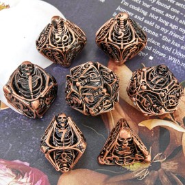 Metal Skull Dice Set Hollow Multi-Sided Dungeons & Dragons Dice 7CPS Role-Playing Dice Set with Flannel Bag Suitable for D&D Board Game Cards(Antique red Copper) Metal Skull Dice Set Hollow Multi-Sided Dungeons & Dragons Dice 7CPS Role-Playing Dice Set with Flannel Bag Suitable for D&D Board Game Cards(Antique red Copper)