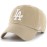 47 Brand MLB Khaki White Primary Logo Clean Up Adjustable Strap Baseball Dad Hat Cap, Adult One Size Fits All - Los Angeles Dodgers - Khaki White
