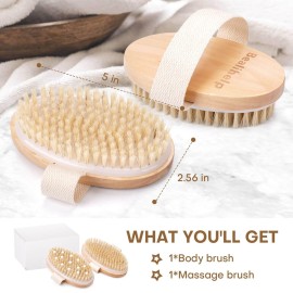 2 Pack Dry Brushing Body Brush, Natural Bristle Exfoliating Brush with Massage Nodes, for Lymphatic Drainage and Improving Skin Health and Reduces Acne 2 Pack Dry Brushing Body Brush, Natural Bristle Exfoliating Brush with Massage Nodes, for Lymphatic Drainage and Improving Skin Health and Reduces Acne