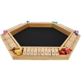 Pacific Shore Games Shut The Box Game 6 Player - Natural Wood, Wooden Board Game, Table Games for Adults, Bar Games, Portable Dice Game for 1-6 Players, Classic Pacific Shore Games Shut The Box Game 6 Player - Natural Wood, Wooden Board Game, Table Games for Adults, Bar Games, Portable Dice Game for 1-6 Players, Classic