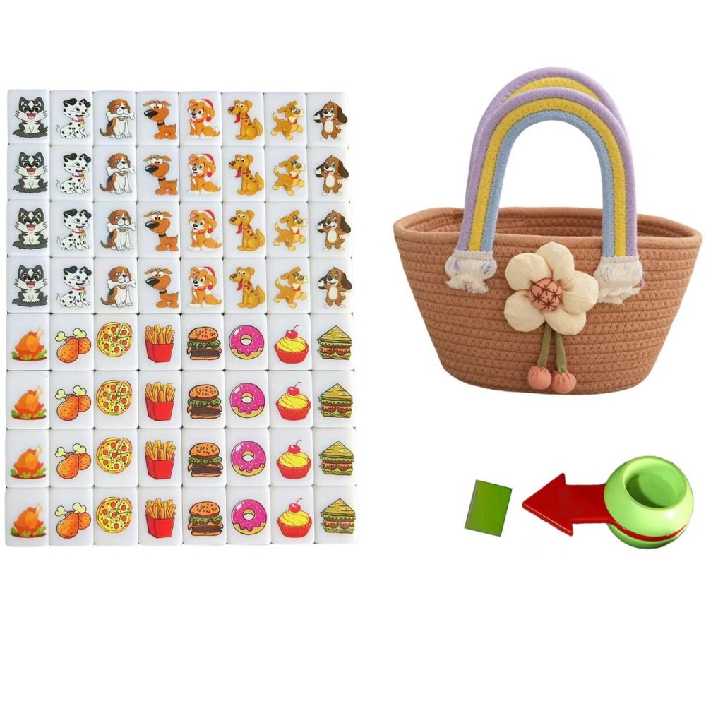 BECKVEC-Seaside Escape Games, Family Games, Simple Outdoor Board Game, 30 mm 65 Pieces, Mahjong Set with Brown Bag BECKVEC-Seaside Escape Games, Family Games, Simple Outdoor Board Game, 30 mm 65 Pieces, Mahjong Set with Brown Bag