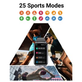 Amzhero Health Fitness Tracker with 24/7 Heart Rate, Blood Oxygen, Blood Pressure, Sleep Tracker, 5ATM Waterproof Activity Trackers with Step Tracker, Pedometer (S & L Bands Included)