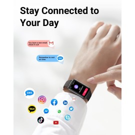 Amzhero Health Fitness Tracker with 24/7 Heart Rate, Blood Oxygen, Blood Pressure, Sleep Tracker, 5ATM Waterproof Activity Trackers with Step Tracker, Pedometer (S & L Bands Included)