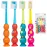 PRASBURR Kids Toothbrush - Soft Bristles with Suction Cup for Easy Storage, Toddler Toothbrush Age 2-4 and Older, Pack of 4