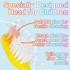 PRASBURR Kids Toothbrush - Soft Bristles with Suction Cup for Easy Storage, Toddler Toothbrush Age 2-4 and Older, Pack of 4 PRASBURR Kids Toothbrush - Soft Bristles with Suction Cup for Easy Storage, Toddler Toothbrush Age 2-4 and Older, Pack of 4