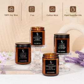 Scented Candles for Home Scented Aromatherapy Candles, 4 Pack 28 Oz Soy Wax Candle Gift Set for Women Men (Lemon Lavender/Vanilla Sugar/Sandalwood Rose/Moroccan Amber) Scented Candles for Home Scented Aromatherapy Candles, 4 Pack 28 Oz Soy Wax Candle Gift Set for Women Men (Lemon Lavender/Vanilla Sugar/Sandalwood Rose/Moroccan Amber)