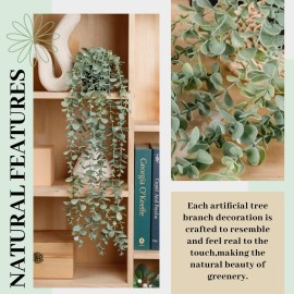 Der Rose 1Pcs Fake Plants Hanging Artificial Decor Faux Potted Eucalyptus Plants for Boho Bathroom Home Wall Shelf Bookcase Decor Indoor Der Rose 1Pcs Fake Plants Hanging Artificial Decor Faux Potted Eucalyptus Plants for Boho Bathroom Home Wall Shelf Bookcase Decor Indoor