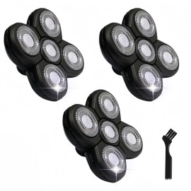 3 pcs Blades Refills Compatible with Freebird Head Shaver, 5 Blades Shaver Replacement Heads for Bald Men Freedom Grooming + 1 Cleaning Brush, Silver 3 pcs Blades Refills Compatible with Freebird Head Shaver, 5 Blades Shaver Replacement Heads for Bald Men Freedom Grooming + 1 Cleaning Brush, Silver