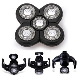 3 pcs Blades Refills Compatible with Freebird Head Shaver, 5 Blades Shaver Replacement Heads for Bald Men Freedom Grooming + 1 Cleaning Brush, Silver