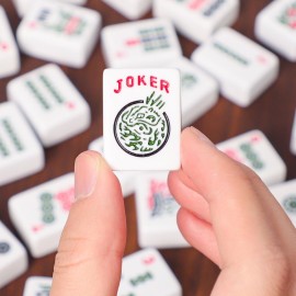 ZGME American Mahjong Set,166 White Tiles with Brown Rectangular Bag and Accessories,4 All-in-One Mahjong Racks with Pushers ZGME American Mahjong Set,166 White Tiles with Brown Rectangular Bag and Accessories,4 All-in-One Mahjong Racks with Pushers