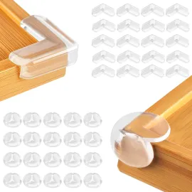 Rindion 40 Pack Corner Protector Baby, 2 Shapes Baby Proof Corners and Edges, Clear Table Corner Covers Baby, Baby Corner Protector Guards, Corner Guards for Table Edges & Sharp Corners