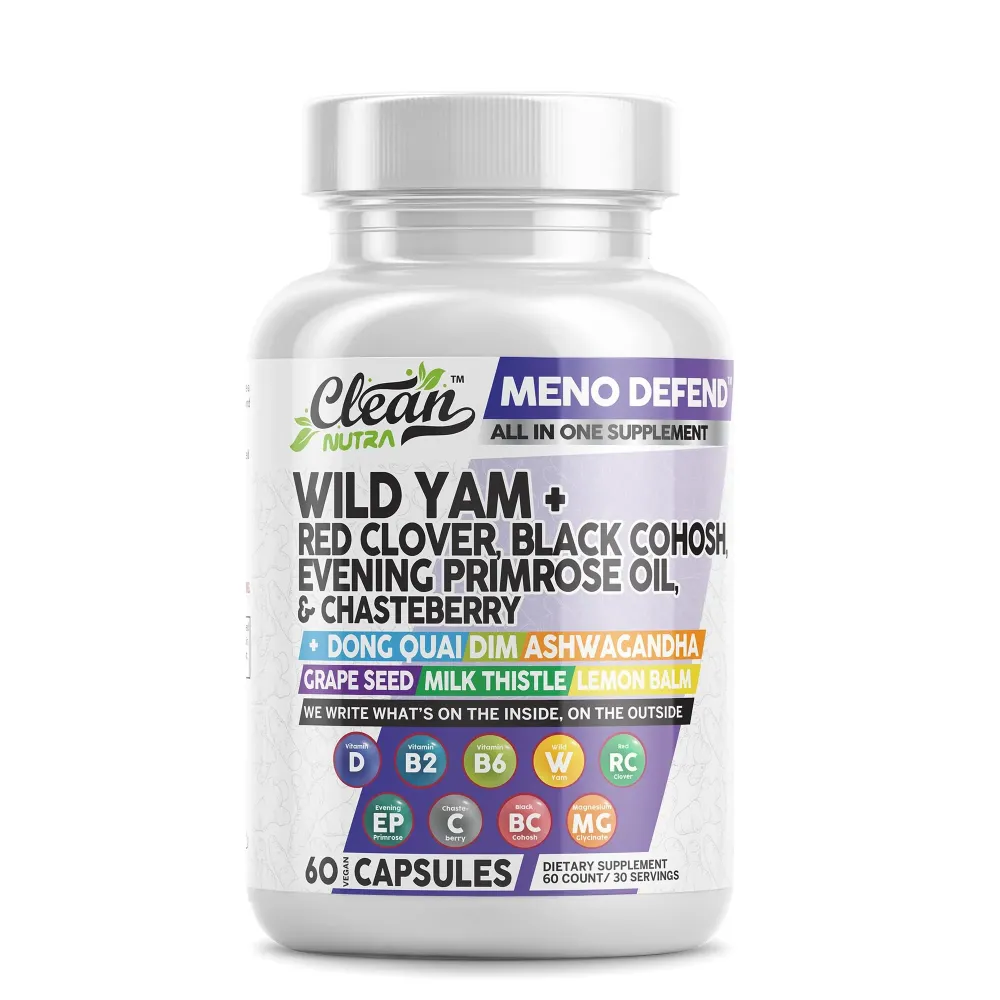 Clean Nutra Wild Yam Root Capsules with Red Clover Black Cohosh Evening Primrose Oil Chasteberry Dong Quai DIM Ashwagandha Grape Seed Extract Milk Thistle Lemon Balm and more Hormone Balance For Women Clean Nutra Wild Yam Root Capsules with Red Clover Black Cohosh Evening Primrose Oil Chasteberry Dong Quai DIM Ashwagandha Grape Seed Extract Milk Thistle Lemon Balm and more Hormone Balance For Women