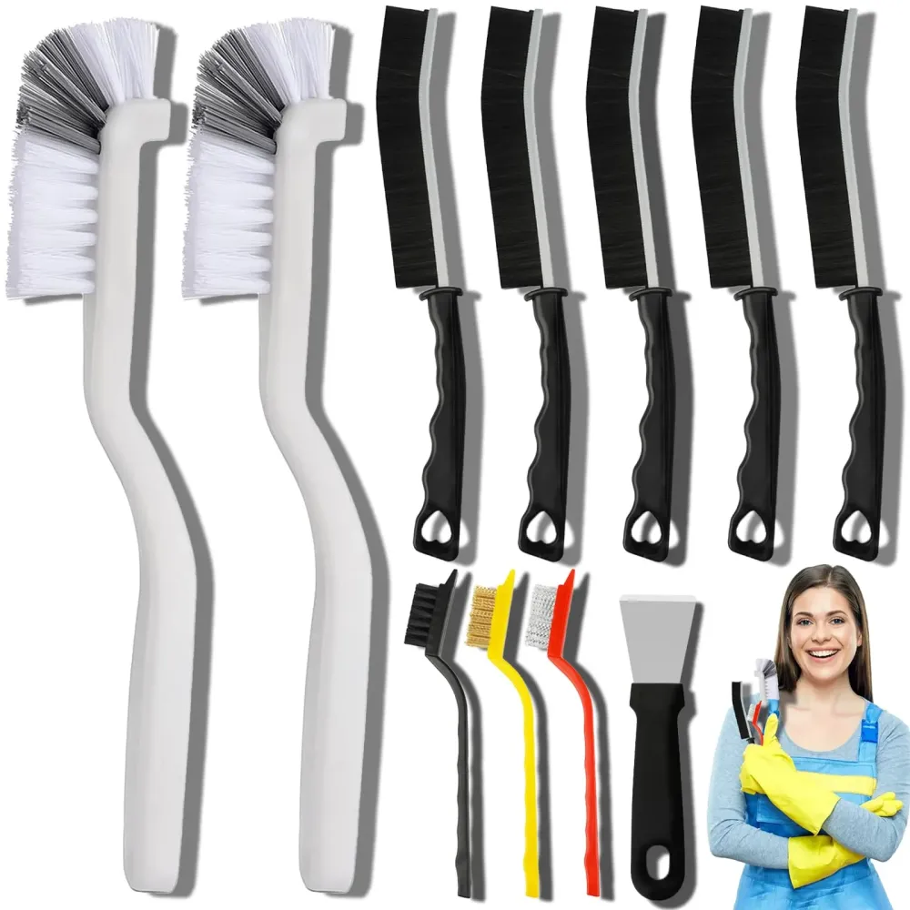 Dfacio 11Pcs Crevice Cleaning Brush Set, Hard Bristle Cleaning Supplies for Kitchen, Bathroom, Corner, Grout, Sink, Cup, Teapot, Bottle, Blender Dfacio 11Pcs Crevice Cleaning Brush Set, Hard Bristle Cleaning Supplies for Kitchen, Bathroom, Corner, Grout, Sink, Cup, Teapot, Bottle, Blender