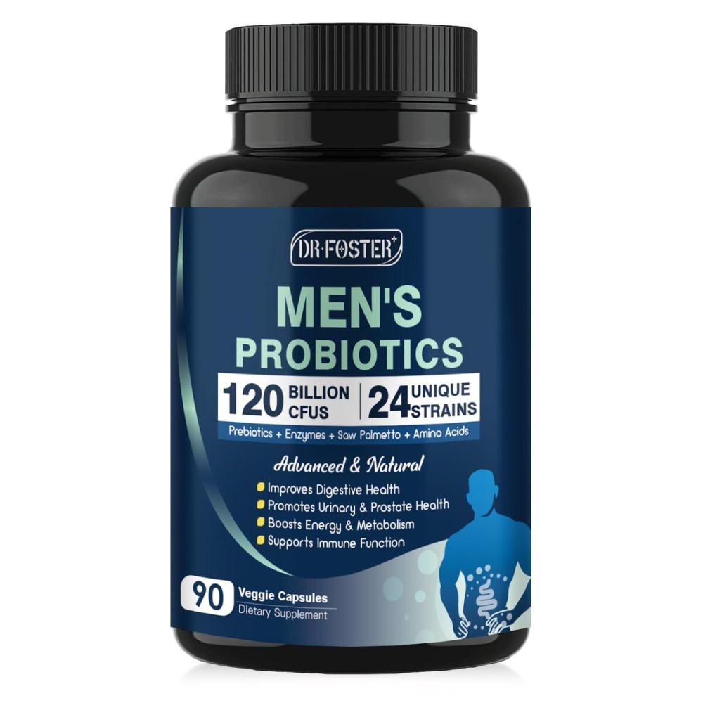 Probiotics for Men Digestive Health, 120 Billion CFUs Mens Probiotic with Digestive Enzymes & Prebiotics & Saw Palmetto & Cranberry for Gut, Prostate & Urinary Tract Health, Shelf Stable, 90 Capsules Probiotics for Men Digestive Health, 120 Billion CFUs Mens Probiotic with Digestive Enzymes & Prebiotics & Saw Palmetto & Cranberry for Gut, Prostate & Urinary Tract Health, Shelf Stable, 90 Capsules