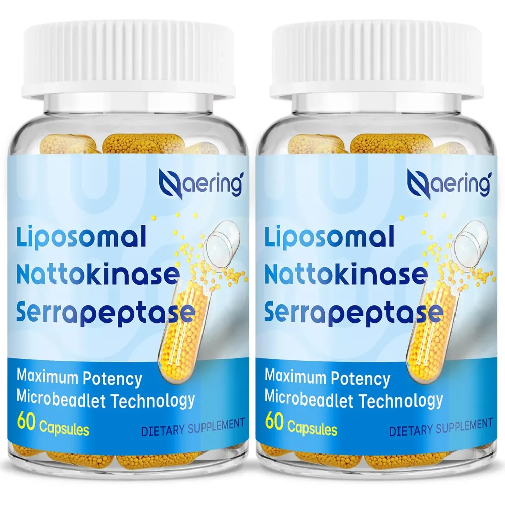 Liposomal Nattokinase 12,000 FU Serrapeptase 360,000 SPU Enzyme Supplement - Enriched with Synergistic Enzymes and Nutrient Blend & Inulin for Circulatory, Gut, Digestion 60 Capsules (2 Bottle) Liposomal Nattokinase 12,000 FU Serrapeptase 360,000 SPU Enzyme Supplement - Enriched with Synergistic Enzymes and Nutrient Blend & Inulin for Circulatory, Gut, Digestion 60 Capsules (2 Bottle)