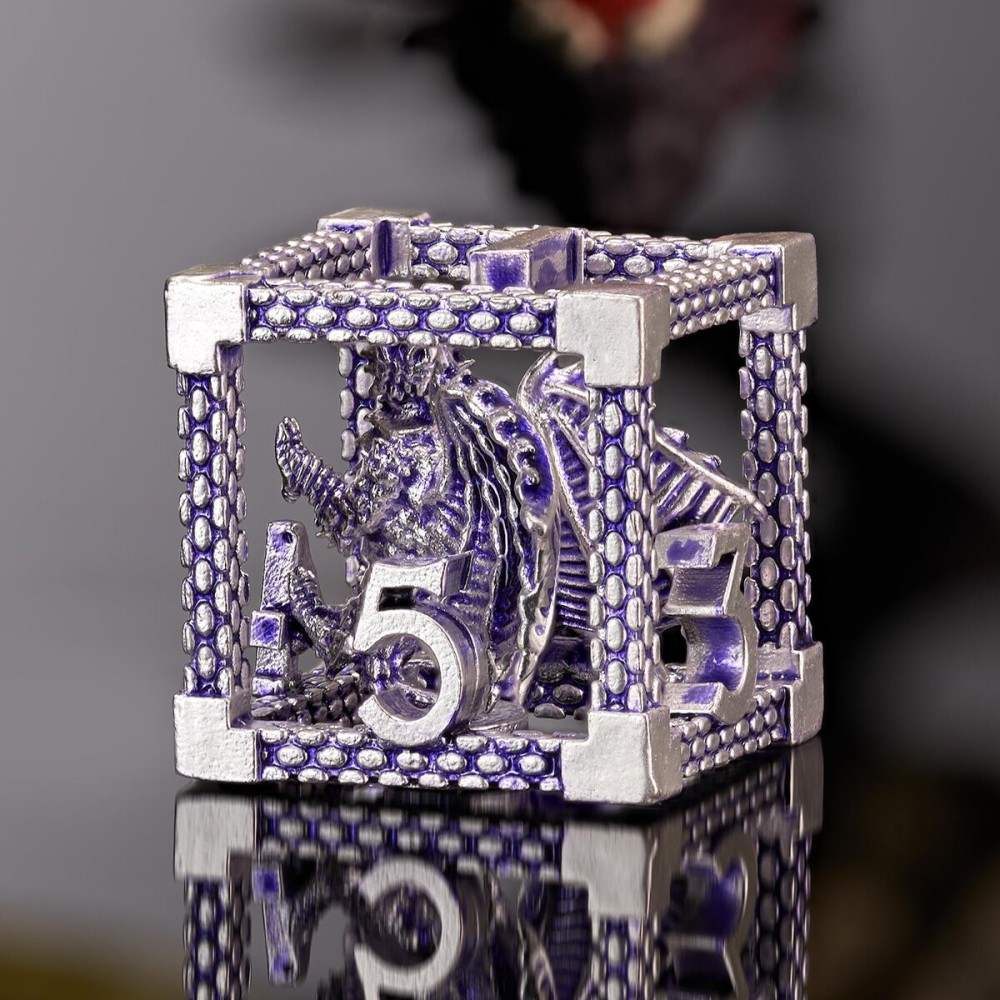 DND Dice, HNCCESG Purple White Dragon Hollow Metal Polyhedral Dice Set for Dungeons and Dragons Dice RPG MTG Table Board Games (Purple White Dragon) DND Dice, HNCCESG Purple White Dragon Hollow Metal Polyhedral Dice Set for Dungeons and Dragons Dice RPG MTG Table Board Games (Purple White Dragon)