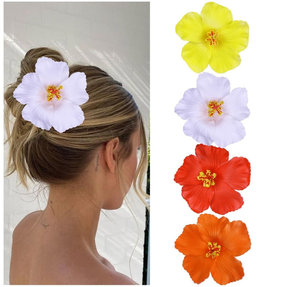 Vodolo Hawaiian Flower Hair Clips for Women,4Pcs 3.5 Inch Artificial Flower Clips,Plumeria Hibiscus Hairclip for Beach Party,Cute Summers Tropical Flowers Bow Hair Accessories for Girls Holiday Gifts Vodolo Hawaiian Flower Hair Clips for Women,4Pcs 3.5 Inch Artificial Flower Clips,Plumeria Hibiscus Hairclip for Beach Party,Cute Summers Tropical Flowers Bow Hair Accessories for Girls Holiday Gifts