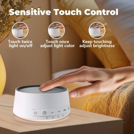 Sound Machine White Noise Machine with 30 Soothing Sounds 12 Colors Night Light Sleep Machine for Baby Kids Adults Brown Nosie Machine with 32 Volume Levels for Office Home Travel