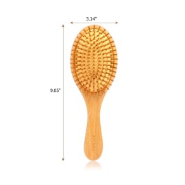 AYCBNB Bamboo Hair Brush for Hair Growth, Detangler Hairbrush with Natural Bamboo Bristles, Wooden Paddle Brush for Scalp Massage, All Hair Types, for Women, Men, and Kids