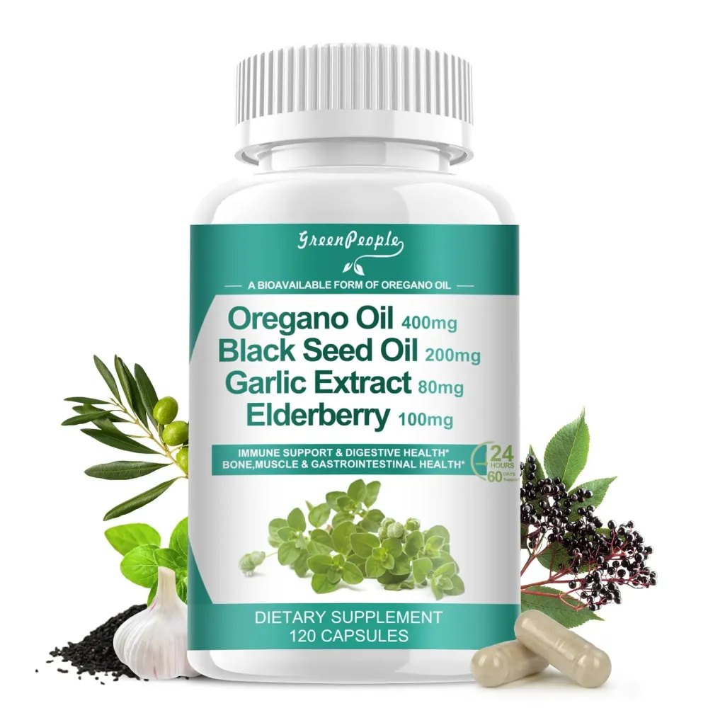 Oregano Oil Capsules with Black Seed Oil Garlic Elderberry, Organic Oil of Oregano Capsules with Vitamin D3 & Magnesium Glycinate - Immune & Digestive Support - 120 Count 2 Month SupplyVegan, Non GMO Oregano Oil Capsules with Black Seed Oil Garlic Elderberry, Organic Oil of Oregano Capsules with Vitamin D3 & Magnesium Glycinate - Immune & Digestive Support - 120 Count 2 Month SupplyVegan, Non GMO