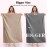 MABAO 2 Pack Microfiber Hair Towel Wrap for Women, Quick Dry Hair Turban Towel with Elastic Band, Microfiber Plopping Towel for Curly Hair, Stocking Stuffers for Women (Gray, Camel)