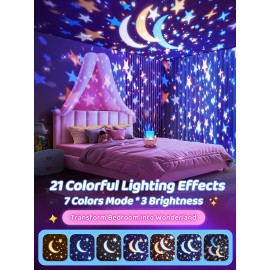 Night Light for Kids, 21 Colors+15 Films+360 Star Lights for Ceiling Projector, Remote+10 Music Star Projector for Kids Night Light Projector, Star Night Light Projector, Cute Toys for Girls Age 1-9