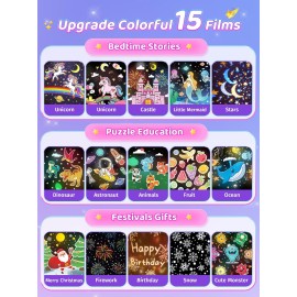 Night Light for Kids, 21 Colors+15 Films+360 Star Lights for Ceiling Projector, Remote+10 Music Star Projector for Kids Night Light Projector, Star Night Light Projector, Cute Toys for Girls Age 1-9