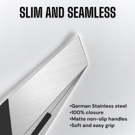 Beauty Power Professional Tweezers - Slant, Durable Lightweight German Stainless Steel, Ultra Precision Tweezers for Eyebrows, Facial Hair, Chin, and Ingrown Hair Removal - Gift (Matte Black) Beauty Power Professional Tweezers - Slant, Durable Lightweight German Stainless Steel, Ultra Precision Tweezers for Eyebrows, Facial Hair, Chin, and Ingrown Hair Removal - Gift (Matte Black)